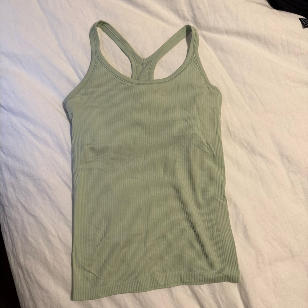 Lululemon ebb to street tank top, size 8 in light green / sage